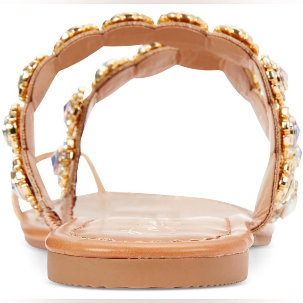 ❌SOLD❌ NIB [Thalia Sodi] Joya Rhinestone Thong Sandals Gold Metallic Women’s 5 - Picture 5 of 13